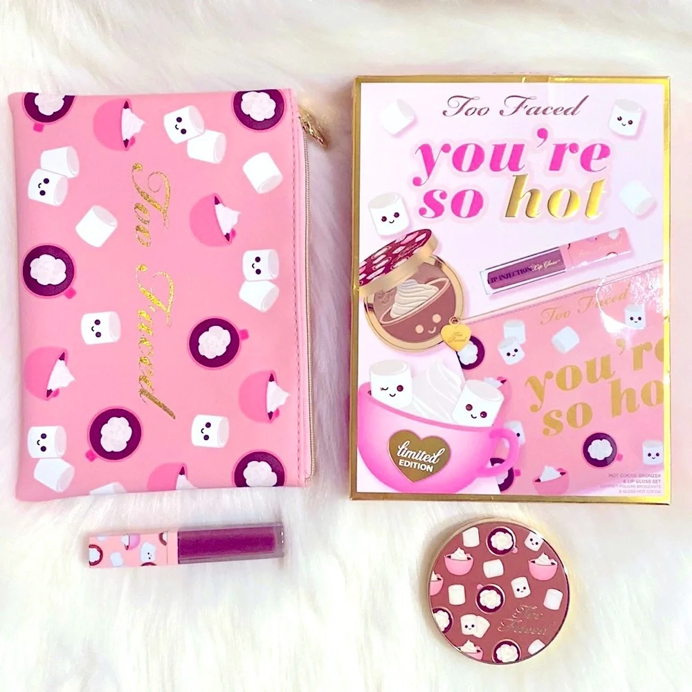 Too Faced “You’re So Hot” Bronzer and Lip Gloss Set NWT Excellent Con…
